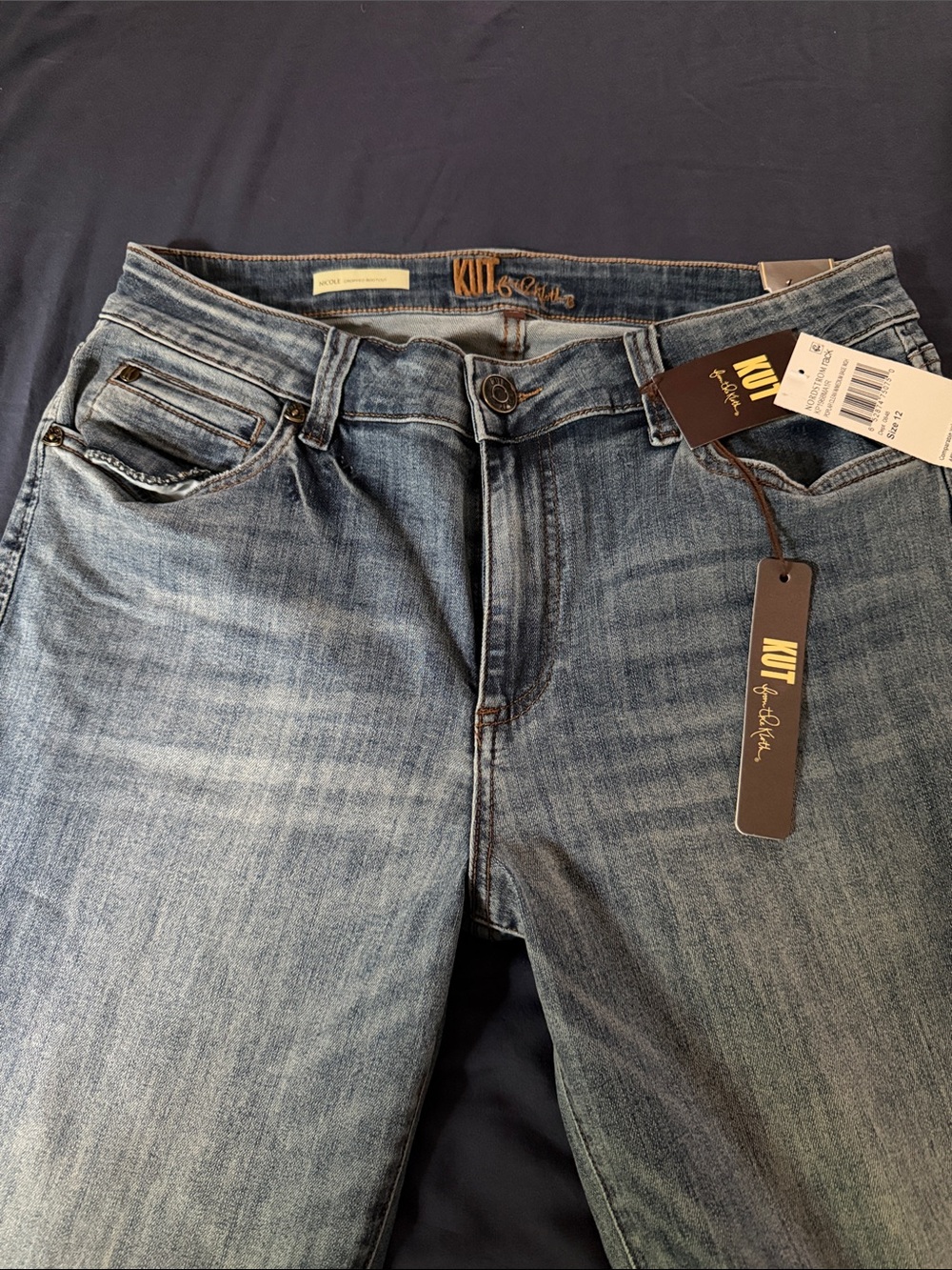 KUT from the Kloth Rough Hem “Nicole”Bootcut Straight Fit Jeans